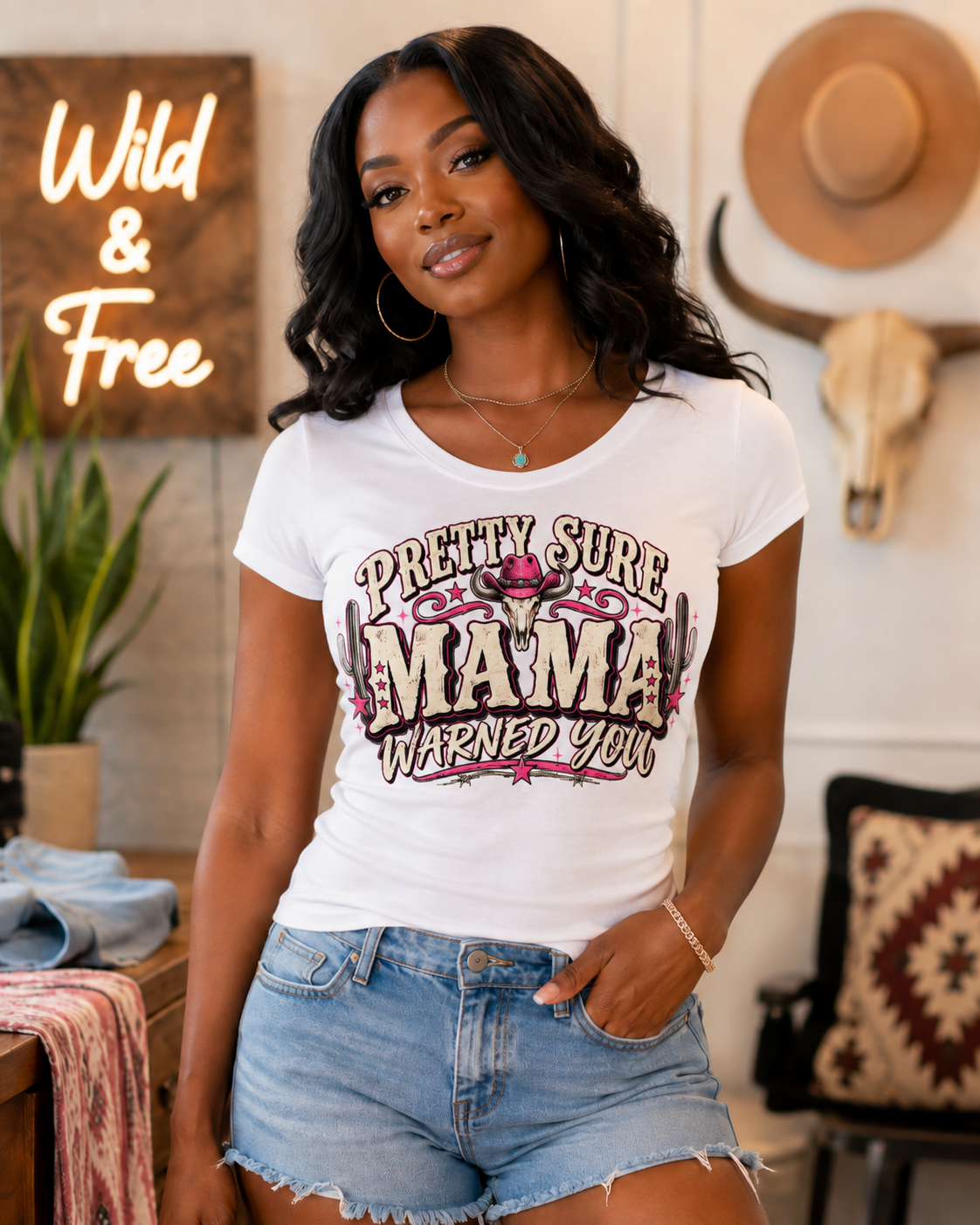 Pretty Sure Mama Warned You Western Graphic Tee