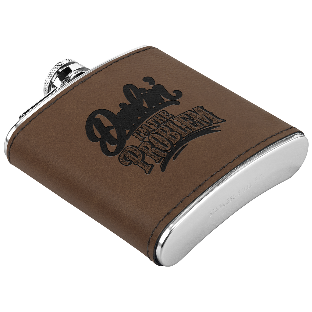 Darlin_Im_the_Problem_6_oz_Flask_Dk_Brown_Angle_Mockup.png_16010417