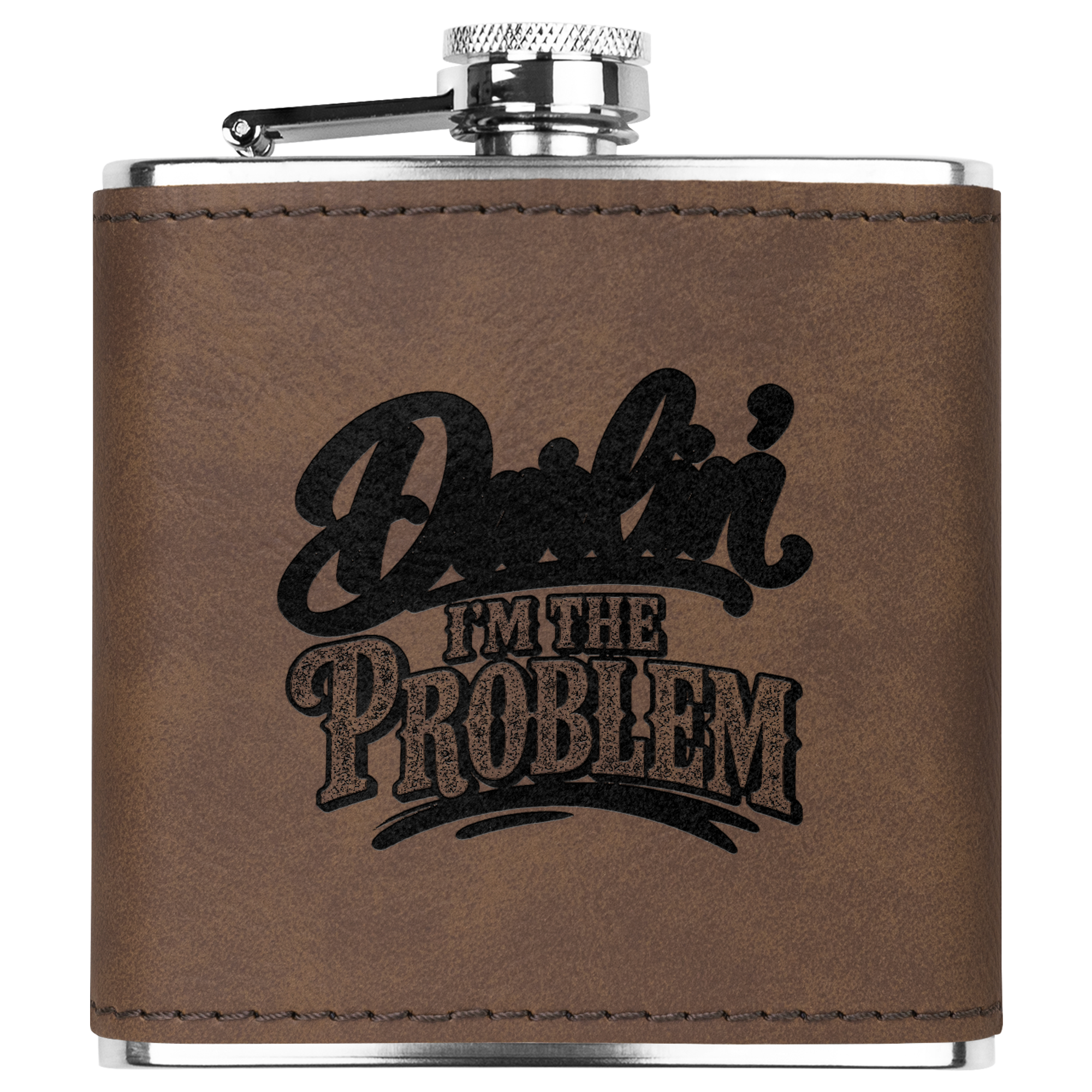 Darlin_Im_the_Problem_6_oz_Flask_Dk_Brown_Main_Mockup.png_16010420