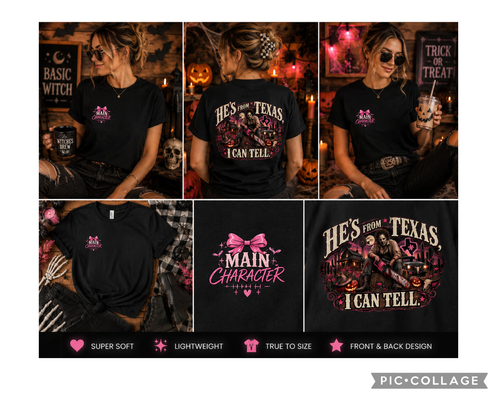 He's From Texas, I can tell Halloween Graphic Tee