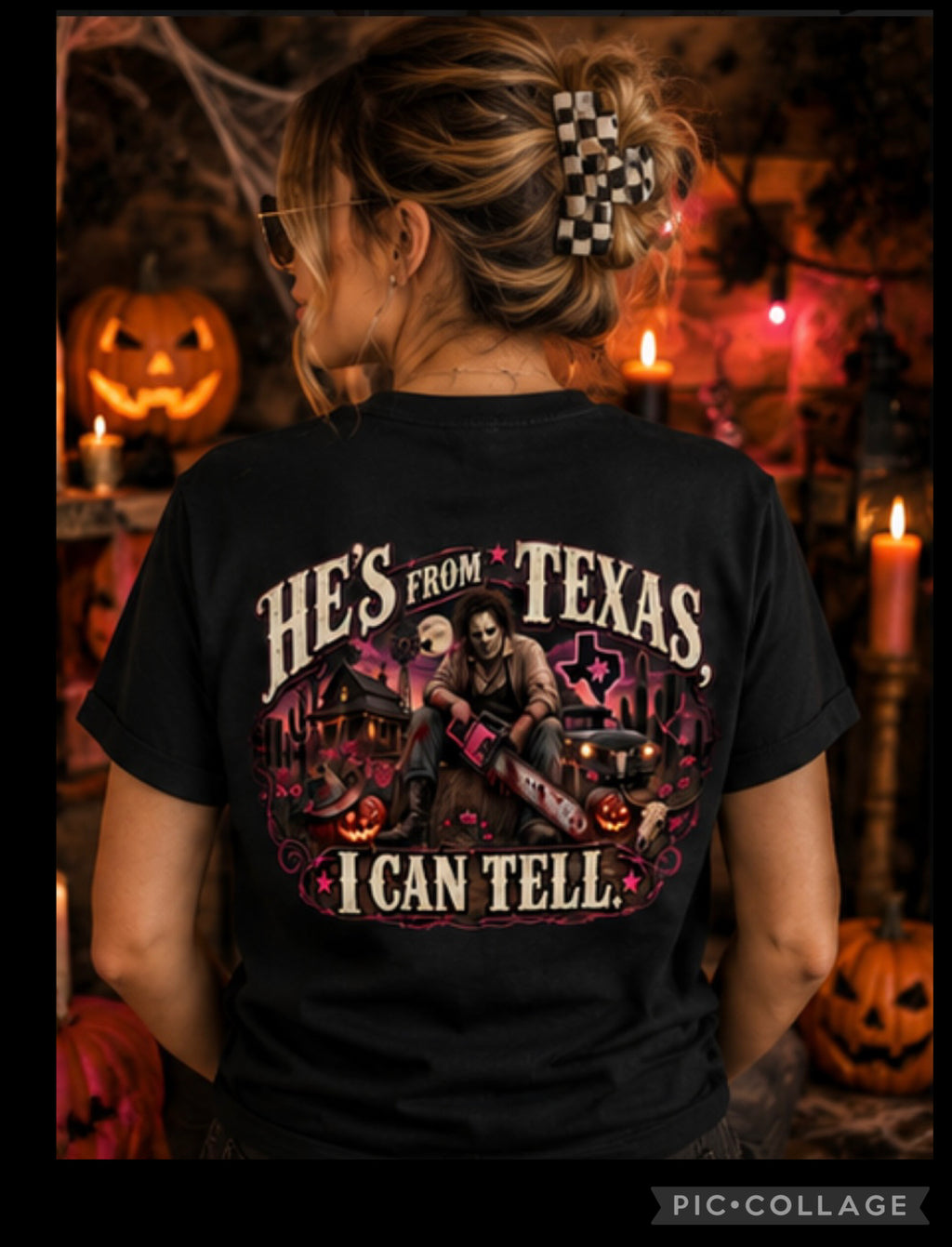 He's From Texas, I can tell Halloween Graphic Tee