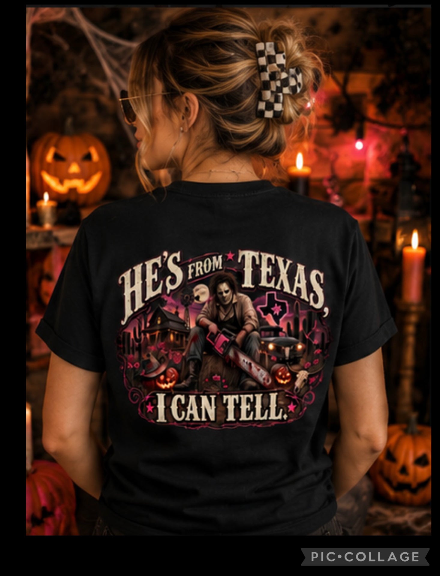 He's From Texas, I can tell Halloween Graphic Tee